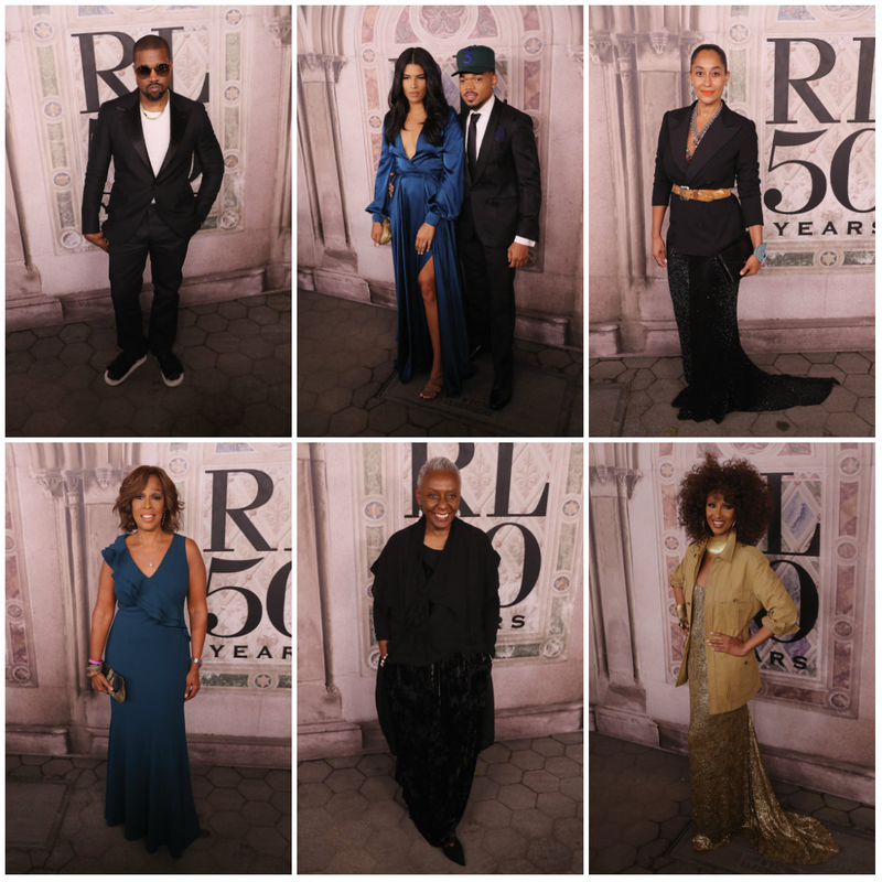 (Clockwise from top left) Kanye West, Kirsten Corley and Chance the Rapper, Tracee Ellis Ross, Iman, Bethann Hardison, Gayle King